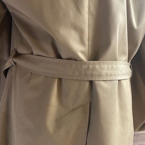 Academy Clothes Mens Peacot Trench Coat , Removable Faux Fur Lining , 44, Tan - Picture 12 of 15